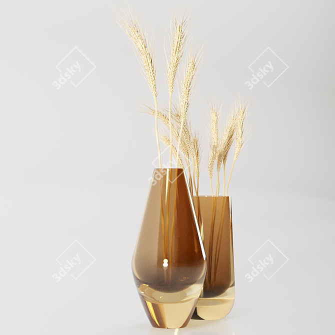 Premium Dried Wheat Decor 3D model image 3