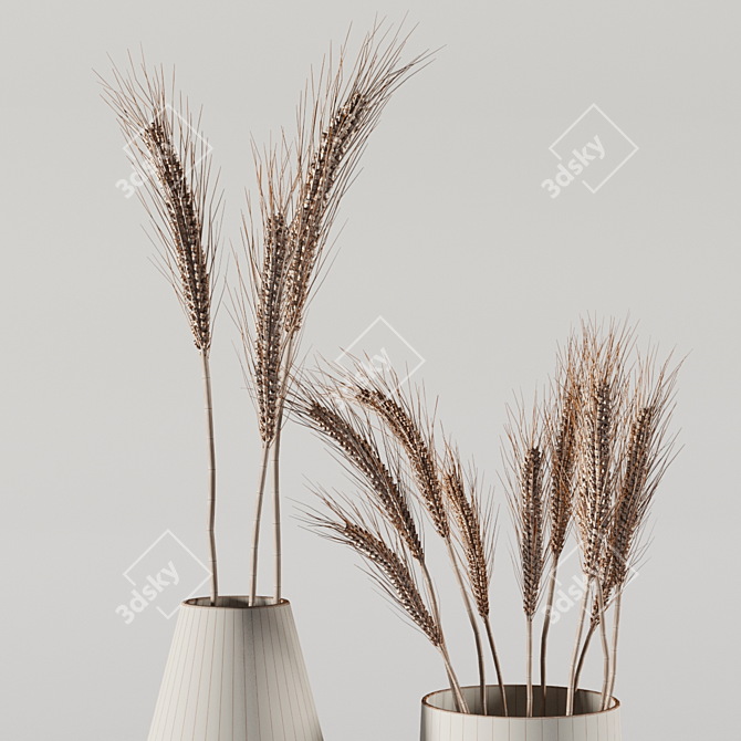 Premium Dried Wheat Decor 3D model image 4