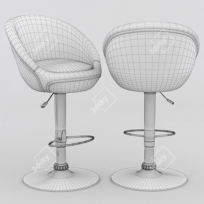 Modern Lounge Bar Stool 3D model image 3