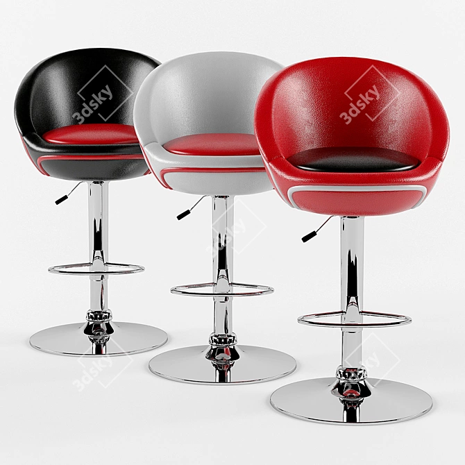 Modern Lounge Bar Stool 3D model image 4