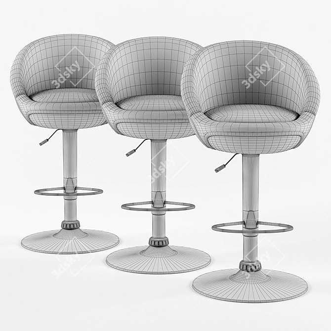 Modern Lounge Bar Stool 3D model image 7