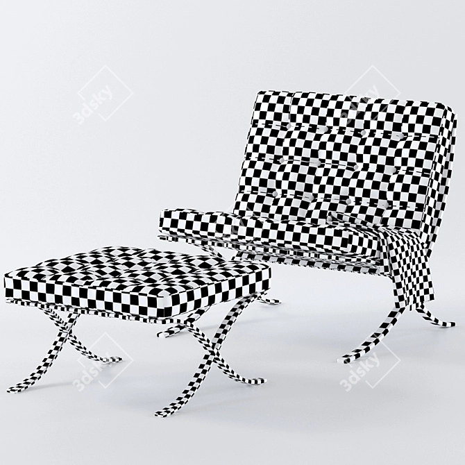 Sleek Barcelona Chair in 2015 Version 3D model image 4