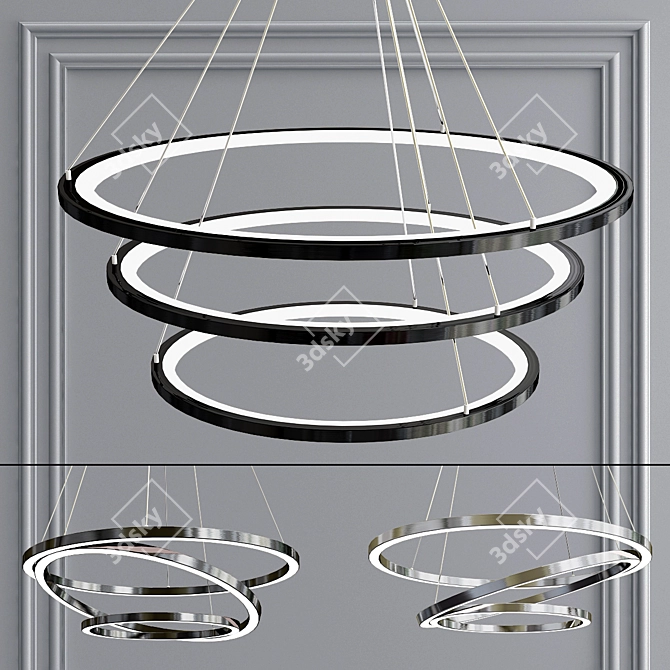 Luxury Ring Chandelier Collection 3D model image 2