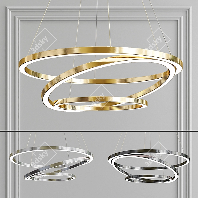 Luxury Ring Chandelier Collection 3D model image 3