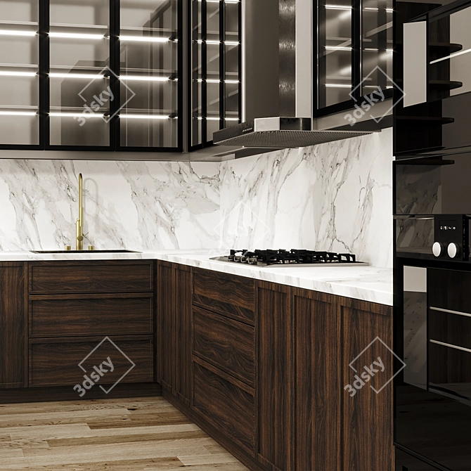Versatile High-Quality Kitchen Set 3D model image 2