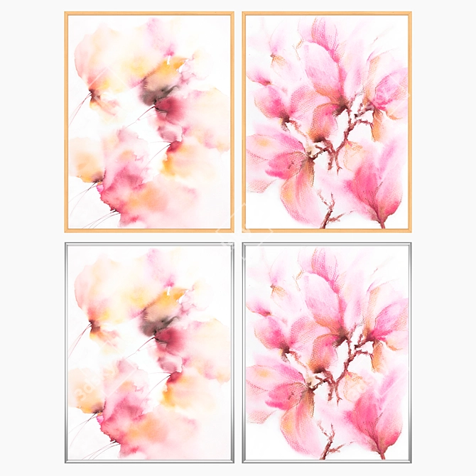 Elegant Wall Art Set with Multiple Frames 3D model image 3