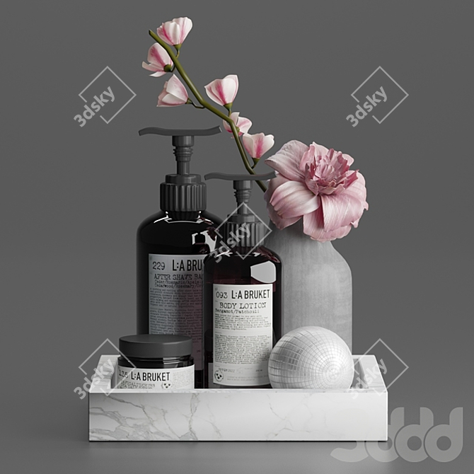 Modern Bath Decor Set 3D model image 2