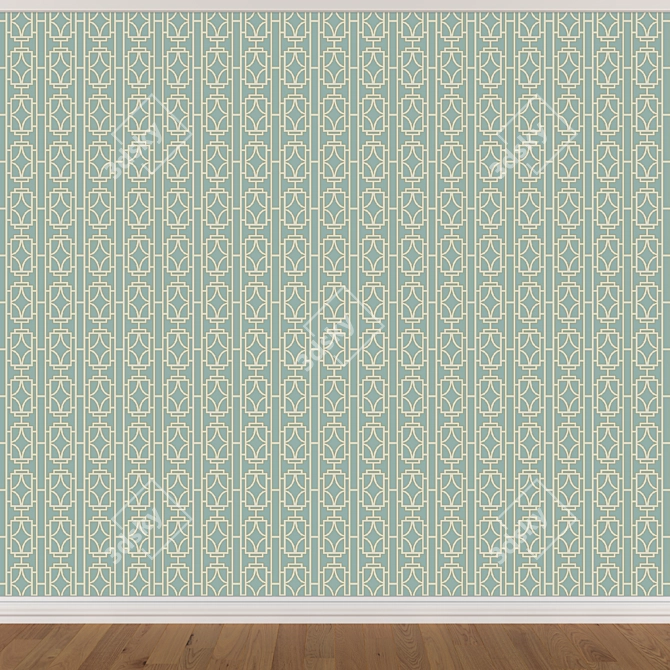 Seamless Wallpaper Set: 3 Colors 3D model image 4