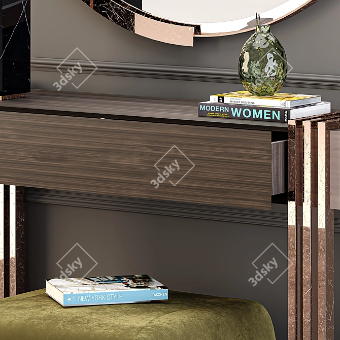 Elegant Evelyn Console: 180x40x85 cm 3D model image 2