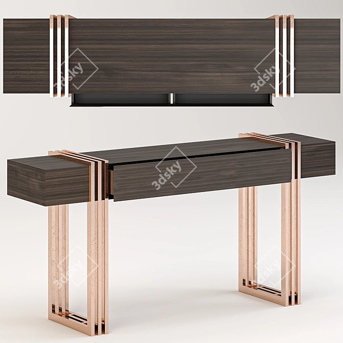 Elegant Evelyn Console: 180x40x85 cm 3D model image 4