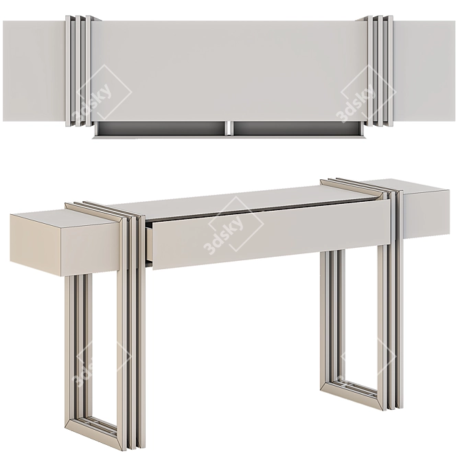 Elegant Evelyn Console: 180x40x85 cm 3D model image 9