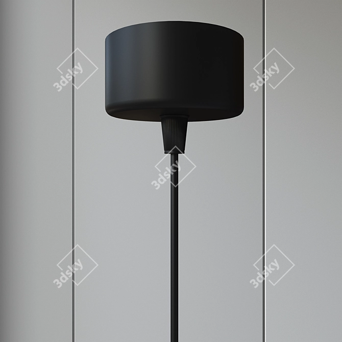 Sleek Aluminum Pendant Lamp 3D model image 3