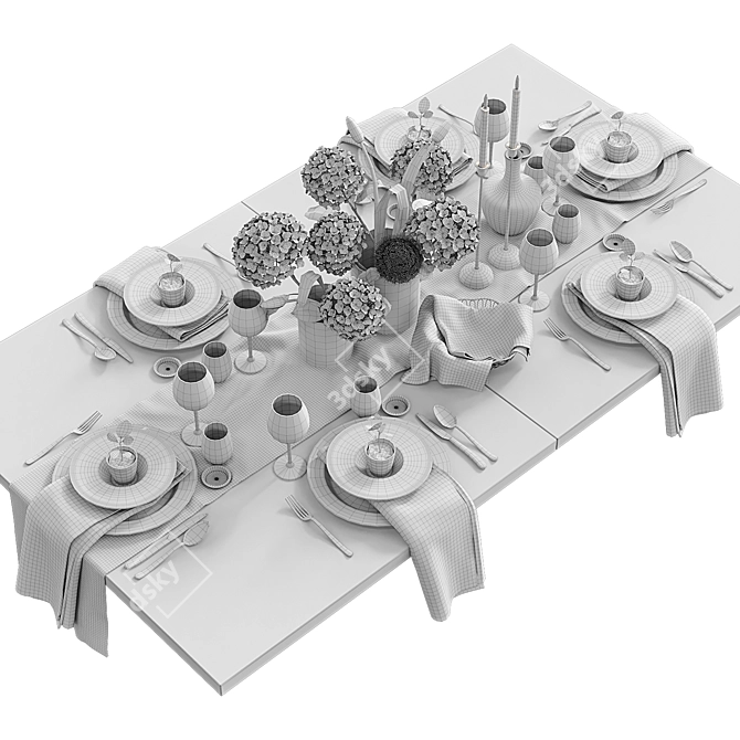 Elegant Table Setting for Corona Render 3D model image 5