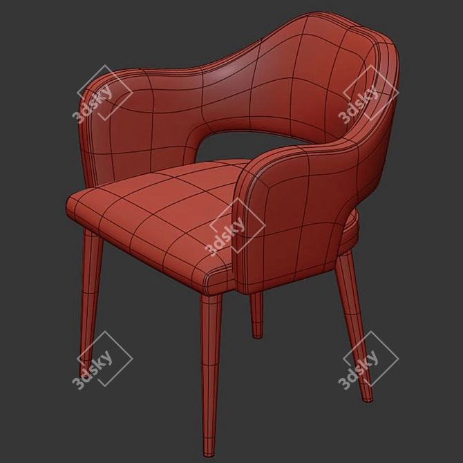 Elegant Ulivi Ines Chair: 3D Model 3D model image 3