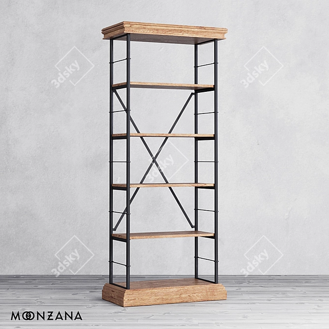 Title: Replica OM Rack - Moonzana's Elegant Oak Shelf 3D model image 1