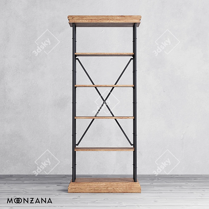 Title: Replica OM Rack - Moonzana's Elegant Oak Shelf 3D model image 2