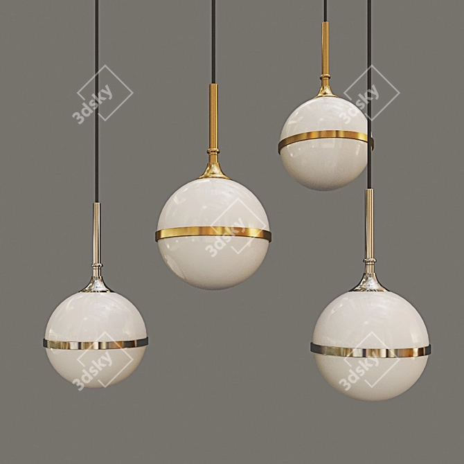 LED Glass Pendant Light 3D model image 1