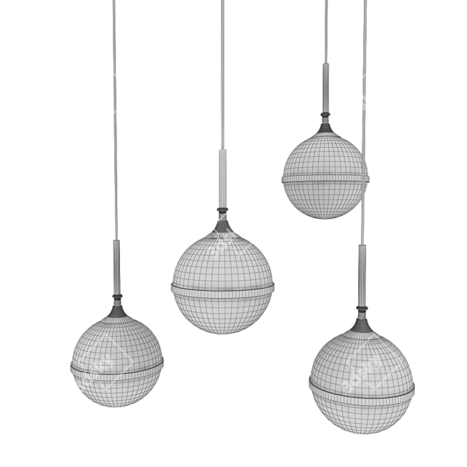 LED Glass Pendant Light 3D model image 2