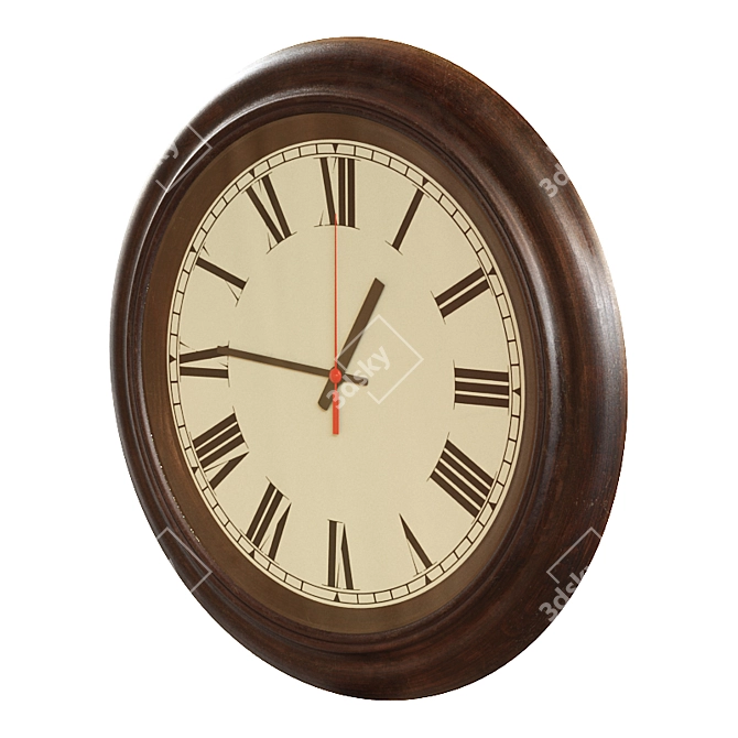 Sleek Smooth Wall Clock 3D model image 3