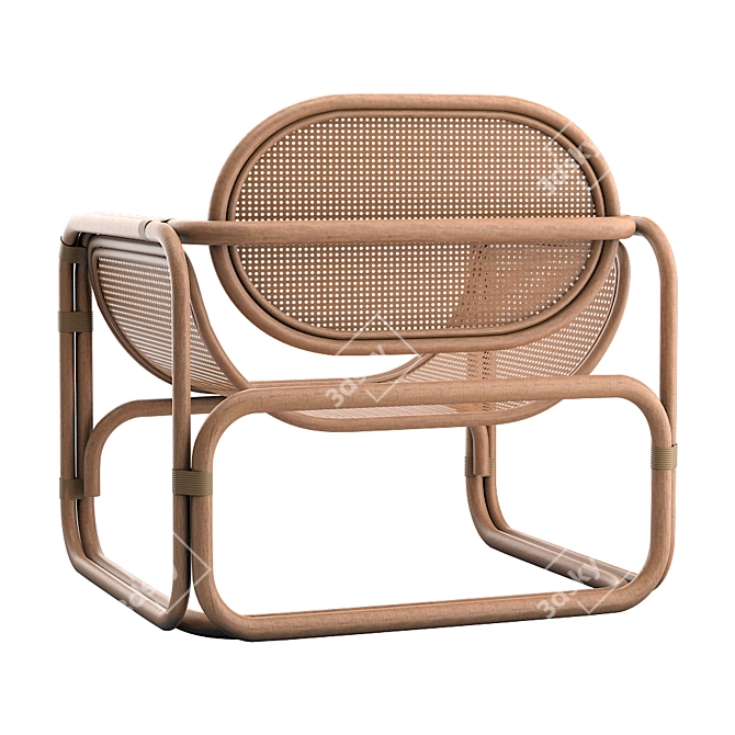 Elegant Wicker Chair - Modern Design 3D model image 3