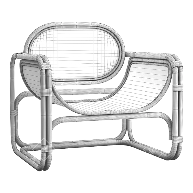 Elegant Wicker Chair - Modern Design 3D model image 4