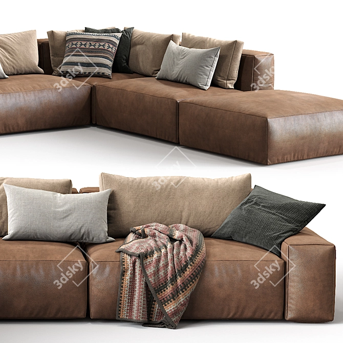 Jesse Leather Sofa Daniel - Modern and Stylish 3D model image 2