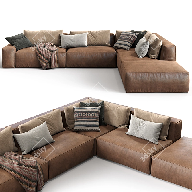 Jesse Leather Sofa Daniel - Modern and Stylish 3D model image 3
