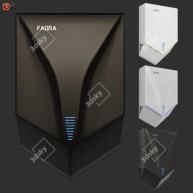 FAURA FHD-1000G Hand Dryer: Fast & Efficient 3D model image 1