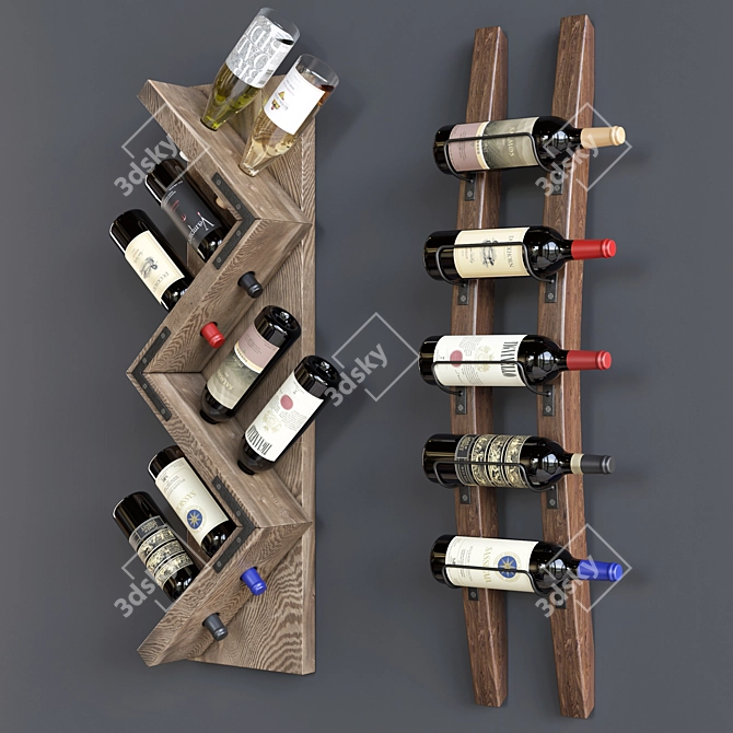 Stylish Wine Storage Solution 3D model image 2