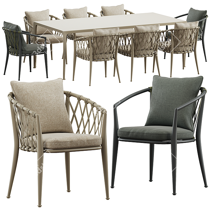 Sophisticated Erica Dining Table: A Beautiful Addition for Your Home 3D model image 1