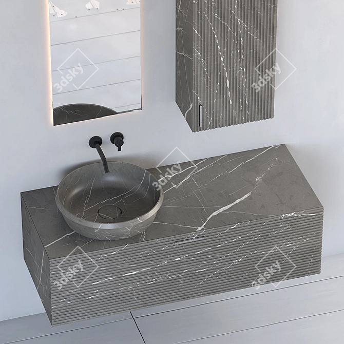 Sleek Bathroom Storage | No. 091 3D model image 2