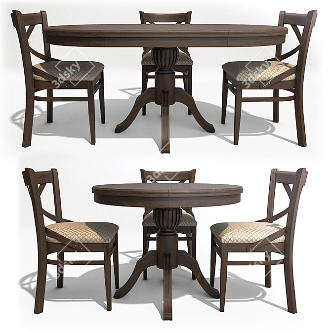 Daniela Dining Set: Elegant and Versatile. 3D model image 1