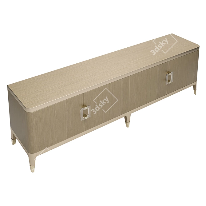 Elegant Koto Console with Crystal Accents 3D model image 2