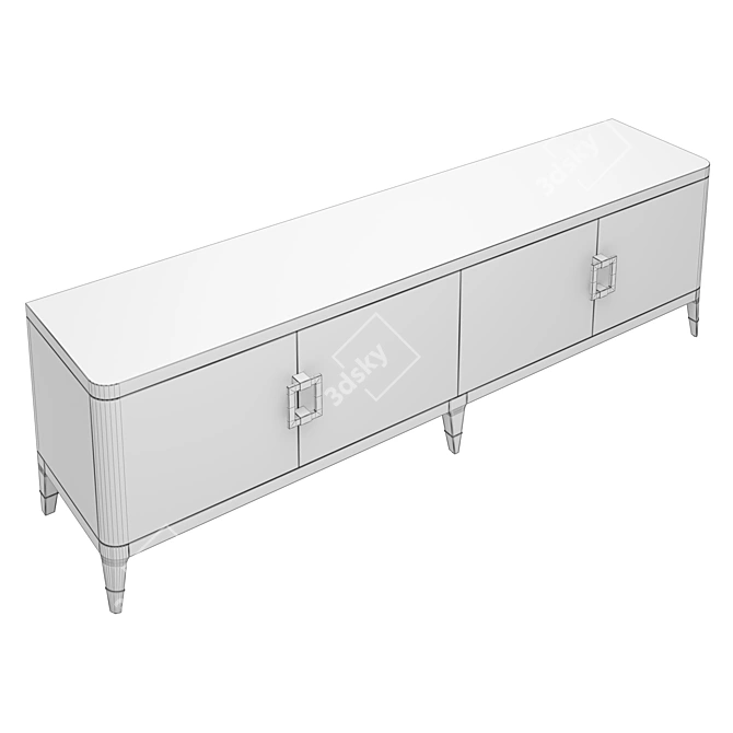 Elegant Koto Console with Crystal Accents 3D model image 3