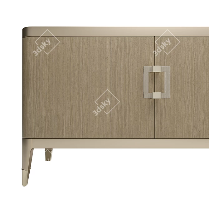 Elegant Koto Console with Crystal Accents 3D model image 4