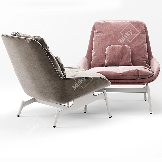 Luxury Leather Lounge Chair 3D model image 3