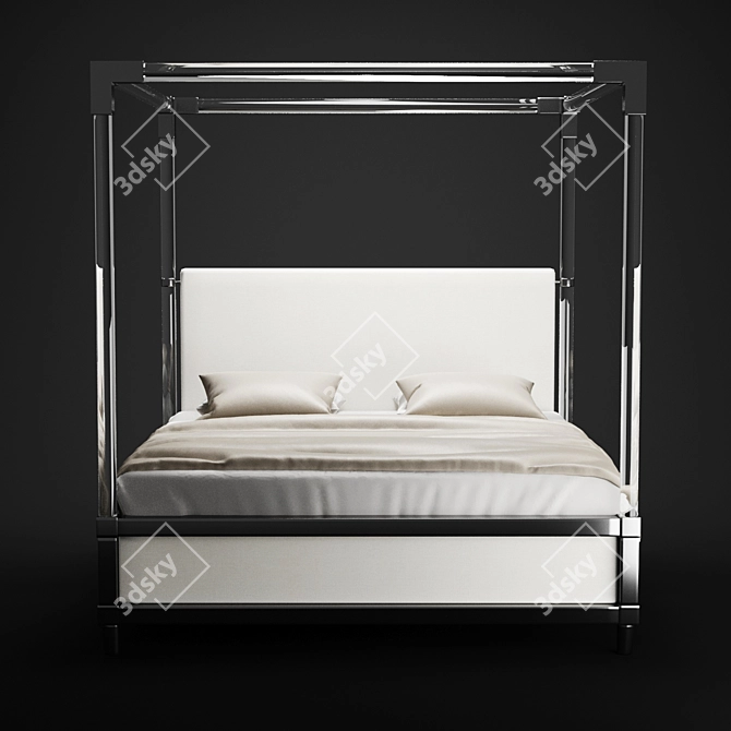 Elegant Acrylic Canopy Bed 3D model image 2