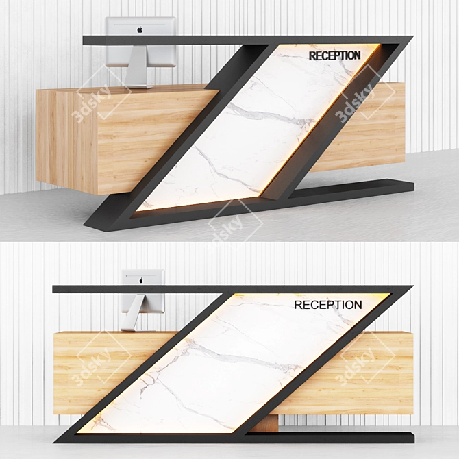 Modern Reception Desk Set 3D model image 4