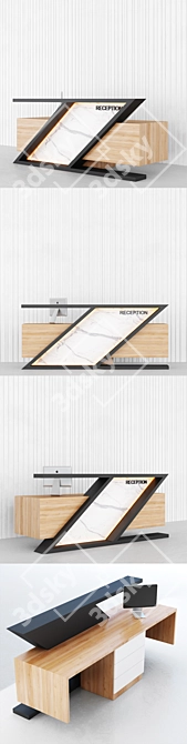 Modern Reception Desk Set 3D model image 5