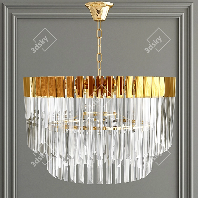 Golden Glass Pendant Light: Odeon Moria 3D model image 2