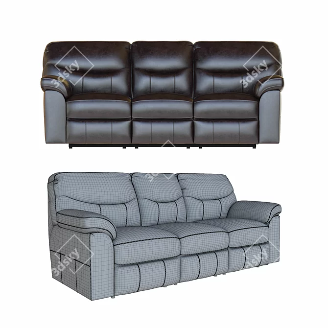 Luxury Reclining Sofa: Boxberg 3D model image 2