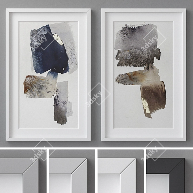 Decorative Frame Set, 4 Colors 3D model image 1