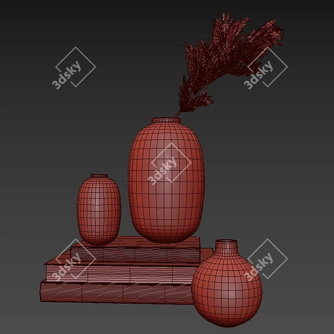 Elegant Vase Set for Home 3D model image 3