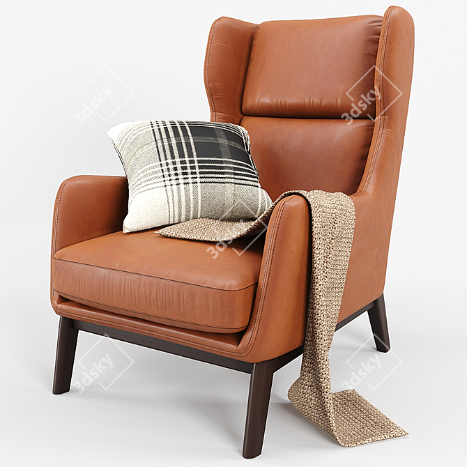 Rustic Ryder Leather Chair: Corona Render 3D model image 2