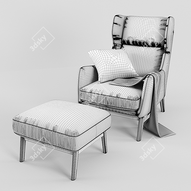 Rustic Ryder Leather Chair: Corona Render 3D model image 5