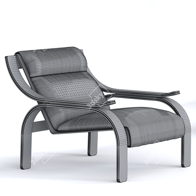 Contemporary Cassina Woodline Armchair 3D model image 3