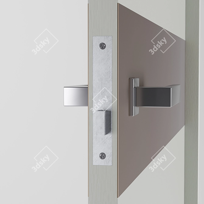 Modern Wooden Door with Aluminum Insert - PLATO PL-03 3D model image 2