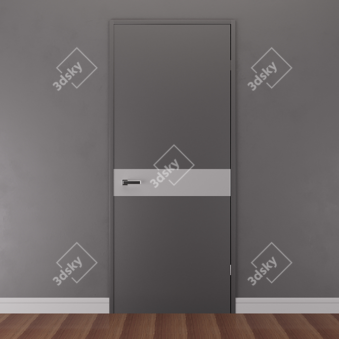 Modern Wooden Door with Aluminum Insert - PLATO PL-03 3D model image 5