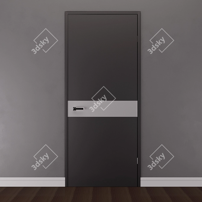 Modern Wooden Door with Aluminum Insert - PLATO PL-03 3D model image 7