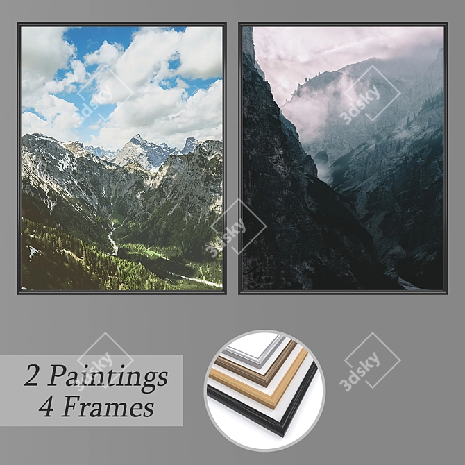 Versatile Set of Wall Paintings 3D model image 1